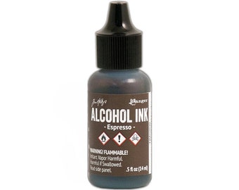 Ranger, Tim Holtz, Alcohol Ink, Espresso Alcohol Ink, .5 fl oz, Dark Brown Alcohol Ink, Bark Brown Alcohol Ink, Chocolate Brown Alcohol Ink