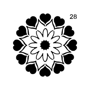 Vraiment super pochoirs, mini, coeur fleur 28 pochoir, 3,5", réutilisable, fleurs, polyvalent, coeurs, pétales, amour floral, fantaisiste, étoile