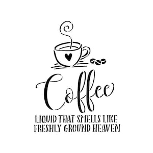 Naprawdę świetne szablony, Niebiańskie Kawy, 6x6 cali, Kofeina, Świeżo zmielone ziarna, Gorące napoje, Wspaniały zapach, Parujący kubek, Poranny napój, Kubek, Jawa