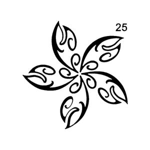 Vraiment super pochoirs, mini, s'épanouir fleur 1, pochoir 3,5 pouces, réutilisables, fleurs, fleur, pétales superposés, fleurs de campagne, élégance simple