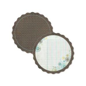 My Mind's Eye, So Sophie, Charming, 2 x 12 "Karton, Möglichkeiten, Süße Kreise, Shabby Chic, Die-Cut Kanten, Rund, Blumen, Ledger