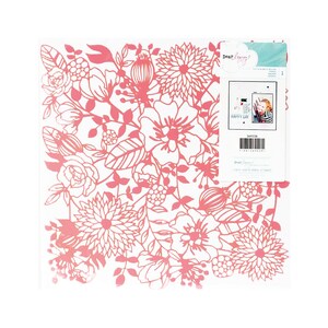 Dear Lizzy, Serendipity Collection, Stencil a forma di fiore, Stencil in plastica da 12", Rose, Bouquet, Garofani, Fiori allegri e divertenti, Versatile