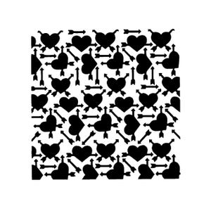 Echt geweldige stencils, harten en pijlen, 5 x 5", achtergrondstencil, gelaagdheid, liefde, cupidopijlen, Valentijnsdag, verjaardag, hart, doel