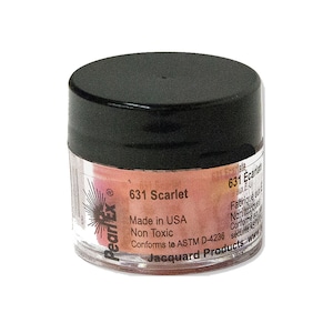 Jacquard, Pearl Ex, Pigment Powder, Scarlet Pigment Powder, 3g, Red Pigment Powder, Metallic Pigment Powder, Pink Pigment