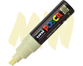 Posca Markers, Paint Marker, Ivory Paint, 8K, Broad Tip, Opaque Ink, Acrylic Paint Pen, Permanent Ink, Smooth Flow, Wide Point, Warm