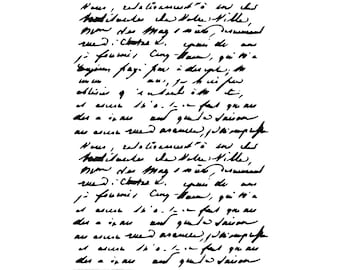 Really Great Stencils, Vintage Script 2 Stencil, 6x8", Background, Layering, Vintage Cursive, Writing, Handwritten Paragraphs, Worn Words