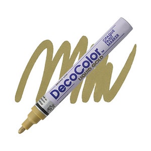 DecoColor, Paint Marker, Gold Ink, Broad Point, Gold Paint, Opaque Marker, Permanent Marker, Oil Based Paint Marker, Gloss