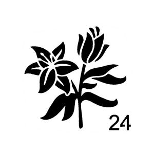 Vraiment super pochoirs, mini, lys 24 pochoirs, 3 x 3', réutilisables, symbolise la dévotion, fleurs, zantedeschia, arum. bouquet de lys, bourgeons