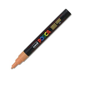 Posca Markers, Paint Marker, Light Orange Paint, 3M Fine Tip, Opaque Ink, Acrylic Paint Pen, Permanent Ink, Smooth Flow, Orange Marker