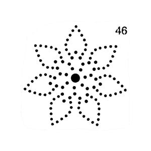 Really Great Stencils, Mini, Daisy Dots 45 Stencil, 3.5", wiederverwendbar, Blumen, Fröhliche Blume, Vielseitig, Gepunktete Blume, Spitze Blütenblätter, Spaß