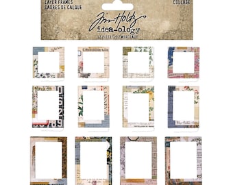 Tim Holtz, idea-ology, Chipboard Frames, Layer Frames, Vintage Collage, Ephemera Frames, Chipboard Embellishments, Die-Cut Frames