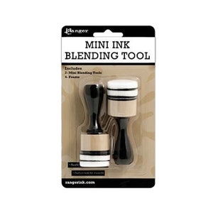 Ranger, Tim Holtz, Applicator Tool, Mini Blending Tools, Ink Blending Tool, Mini Blending Tool With Foam, Two Foam Applicators, Wood Handles