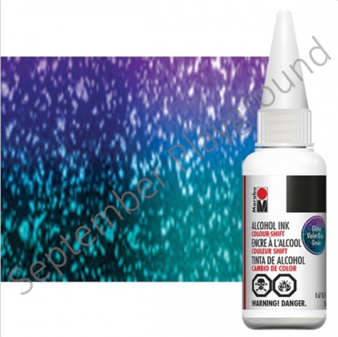Marabu Alcohol Ink .67 Oz Glitter Violet Blue Green Etsy