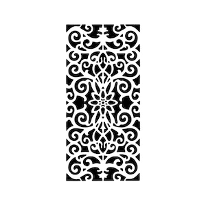 Vraiment super pochoirs, parchemin floral 1, 4 x 20 cm, arrière-plan, réutilisable, portail vintage, parchemins ornés, élégance s'épanouir, fleur