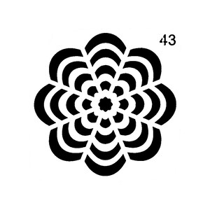 Vraiment super pochoirs, mini, fleur de Saint-Jacques 43 pochoir, 3,5 pouces, réutilisable, fleurs, fleur gaie, polyvalent, pétoncles, rangées de pétales