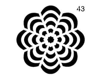 Really Great Stencils, Mini, Scallop Flower 43 Stencil, 3.5", Reusable, Flowers, Cheerful Flower, Versatile, Scallops, Rows of Petals