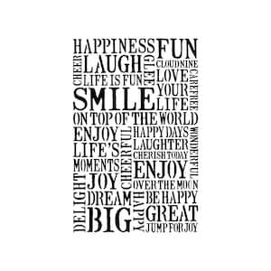 Really Great Stencils, Positive Words, 6 x 9&quot;, Background Stencil, Layering, Useful Words, Greetings, Happiness, Encouragement, Dream Big