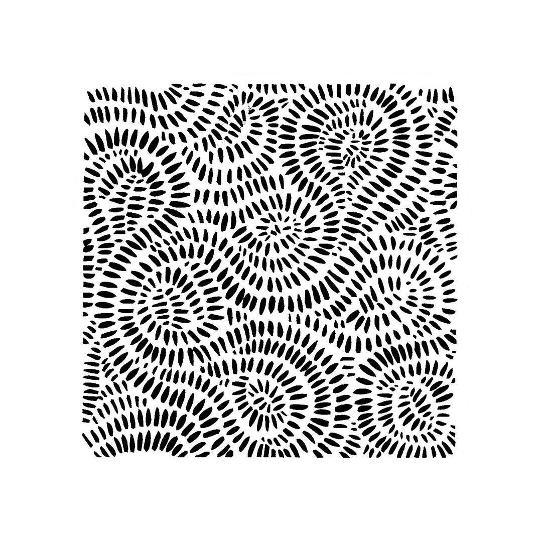 Really Great Stencils, Spiraling Dashes Stencil, 6x6