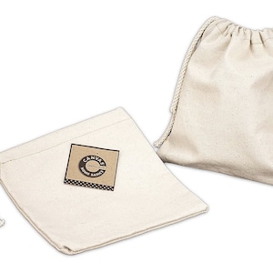 Canvas Corp, Natural Canvas, Drawstring Bag, Stitched Bag, Mini Canvas Bag 5 x 7, Decorate Canvas Bag, Personalize Bag, Treat Bags Canvas