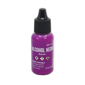 Ranger, Tim Holtz, alcoholinkt, neon, Razzle Purple alcoholinkt, 0,5 fl oz, helderpaars, levendig paars, lichtgevend, nieuw in 2025