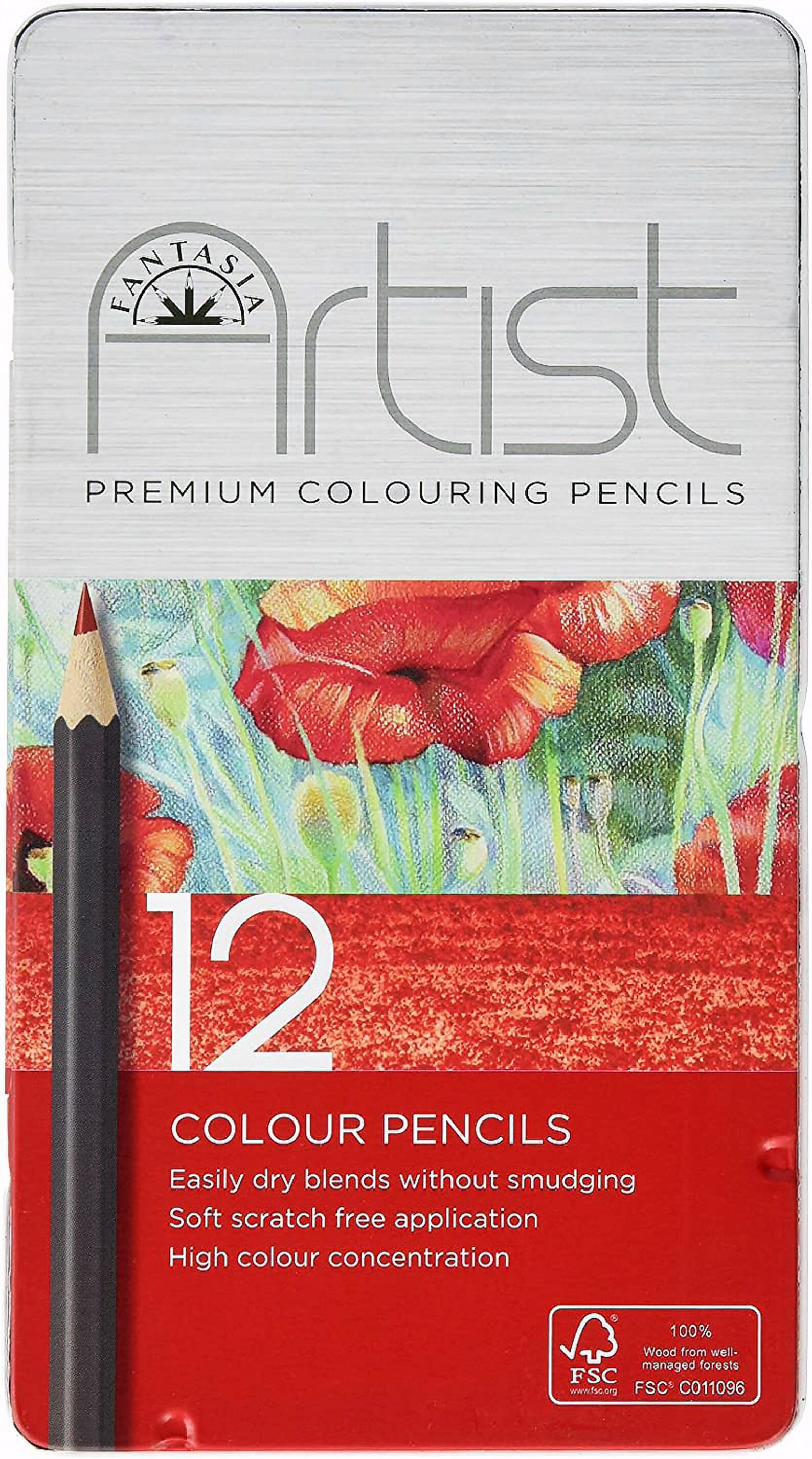Fantasia Artist Premium Colored Pencils in Storage Tin 12 Etsy
