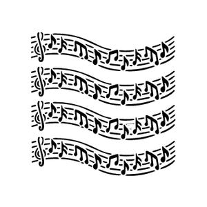 Wirklich tolle Schablonen, Happy Music 1 Schablone, 15x15 cm, Hintergrund, Layering, Song, Notenblatt, Musiknoten, Borders, Bar, Konzert, Melodien