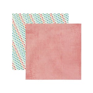 My Mind's Eye, Quite Contrary, Jack & Jill, Niedliches Engaging Gingham, 5 x 30 cm Karton, Skurril, Regentropfen, Rot Karo, Buntes Papier