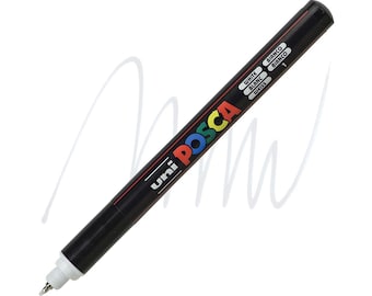 Posca Markers, Paint Marker, White Paint, 1MR  Ultra Fine Calibrated Tip. Precision, Metal RInged Tip, Opaque, Acrylic Paint Pen, Permanent