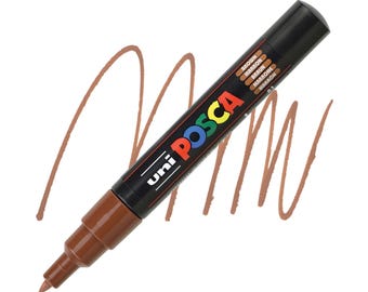 Posca Markers, Paint Marker, Brown Paint, 1M Extra Fine Tip, Opaque Ink, Acrylic Paint Pen, Permanent Ink, Smooth Flow, Art Pen, Chocolate