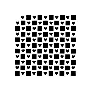Echt geweldige stencils, harten en vierkanten, 5 x 5", achtergrondstencil, gelaagdheid, liefde, Valentijnsdag, verjaardag, schattige harten, dozen, vriendelijk
