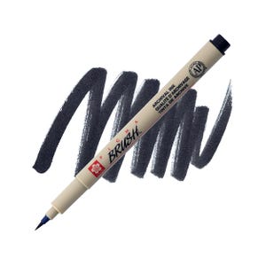 Sakura, Pigma Brush Pen, Black Ink, Permanent, Smudge Proof, Doesn&#39;t Bleed Through, Fade Proof, Waterproof, Brush Tip