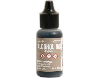 Ranger, Tim Holtz, Tinta de alcohol, Tinta de alcohol Pebble, 0.5 fl oz, Tinta de alcohol marrón claro, Tinta de alcohol marrón arcilla, Tinta marrón pastel