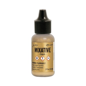 Ranger, Tim Holtz, inchiostro alcolico, inchiostro alcolico metallizzato, inchiostro alcolico dorato, .5 fl oz, inchiostro alcolico dorato metallizzato