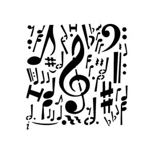 Really Great Stencils, Treble Clef 2 Stencil, 5.9x5.9&quot;, Background, Layering, Sheet Music, Music Notes, Sharp, Musical Notation, Bass Clef