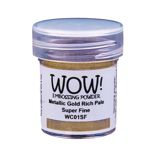 WOW! Embossing Powder, Metallic Gold Rich Pale Powder, Super Fine Embossing Powder, Add Dimension, Pale Gold Embossing Powder, Metallic