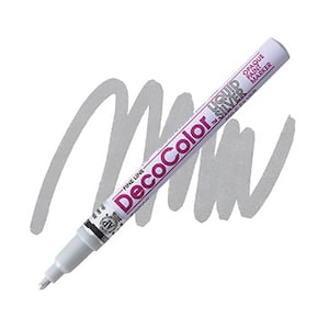 DecoColor, Marcador de pintura, Tinta plateada, Punta fina, Rotulador de pintura plateada, Marcador opaco, Marcador permanente, Marcador de pintura a base de aceite, Brillo