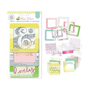 Motif cachemire rose, Citrus Bliss, kit Instagram, kit pour cartes, cadres agglomérés, transparents, recto des cartes, écriture pour journal, ravissant, citron vert dans la noix de coco