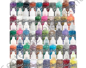 Ranger, Stickles Glitter Glue, The Complete Set of 55, All the Colors, Add Sparkle, Add Dimension, Multicolor Glitter, Full Set of Stickles