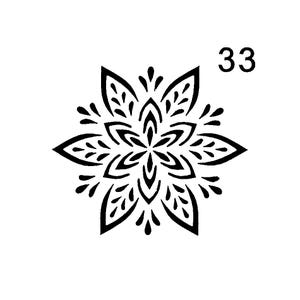 Vraiment super pochoirs, mini, pochoir mandala fleur 33, 3 x 3", réutilisable, fleurs étoiles, polyvalent, fantaisiste, floral, pétales, mandalas vintage