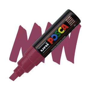 Posca Markers, Paint Marker, Red Wine Paint, 8K, Broad Chisel Tip, Opaque Ink, Acrylic Paint Pen, Permanent Ink, Smooth Flow, Wide, Poster