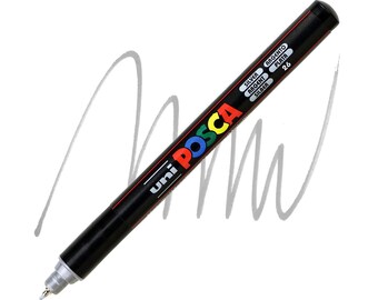 Posca Markers, Paint Marker, Silver Paint, 1MR  Ultra Fine Calibrated Tip. Precision, Metal RInged Tip, Opaque, Acrylic, Permanent, Detail