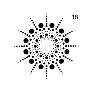 Vraiment super pochoirs, mini, pochoir fleur en pointillés, 3,5 pouces, réutilisables, dégradé de points, polyvalent, fantaisiste, pétales pointus, cercle de points, joyeux
