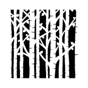 TCW, Crafters Workshop, Stencil 6", Tree Stencil, Birch Trees, Forest Stencil, Tree Trunks Stencil, Nature Stencil, Background Stencils,