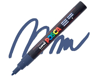 Posca Markers, Paint Marker, Navy Blue Paint, 5M Medium Tip, Opaque Ink, Acrylic Paint Pen, Permanent Ink, Smooth Flow, Pen, Dark Blue