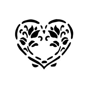 Vraiment super pochoirs, mini pochoir coeur et fleurs, 3 x 3 pi, superposition, réutilisable, plastique, tulipes, amour, symbolise la bienvenue, coeur de campagne
