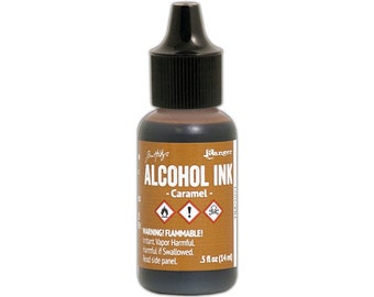 Ranger, Tim Holtz, Alcohol Ink, Caramel Alcohol Ink,  .5 fl oz, Brown Alcohol Ink, Light Brown Alcohol Ink, Honey Alcohol Ink