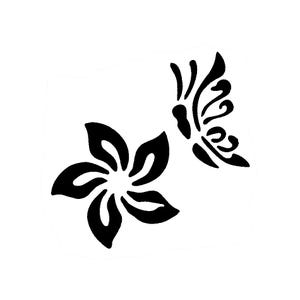 Vraiment super pochoirs, mini pochoir fleur et papillon 1, 3" x 3', réutilisable, fleurs de Plumeria, floral, été, gai, filatures, jardin