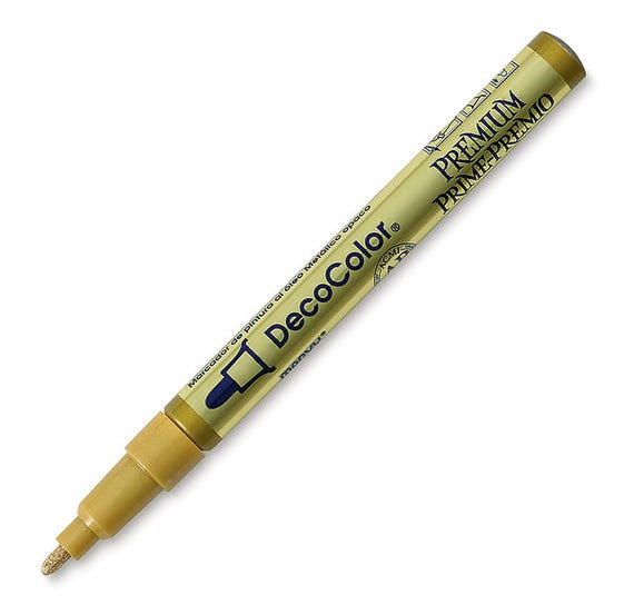 Buy Decocolor, Paint Marker, Premium Gold Ink, Bullet Tip, Fine