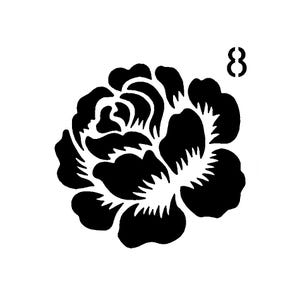 Vraiment super pochoirs, mini, 8 pochoirs roses, 3 x 3 pi, réutilisables, symbolise la beauté, fleurs, pétales de rose, fraîchement coupée, une seule fleur, roses