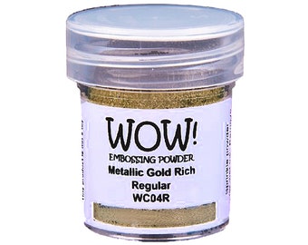 WOW! Embossing Powder, Metallic Gold Rich Powder, Regular Embossing Powder, Add Dimension, Gold Embossing Powder, Metallic Embossing